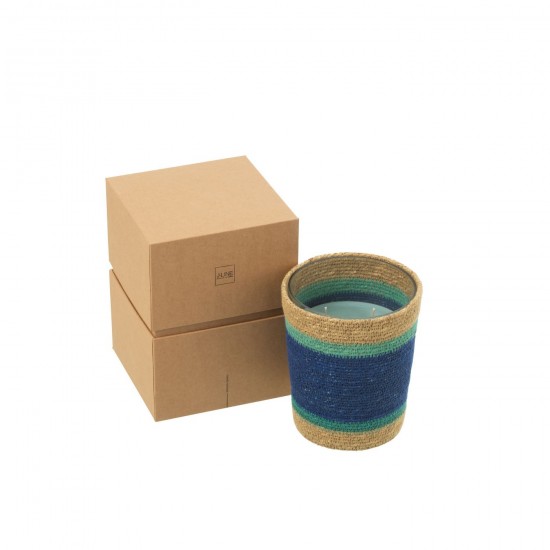 J-Line J Line bougies parfumées Jolipa Bougie Parfumee Panier Cire Azur Medium 55Heures.