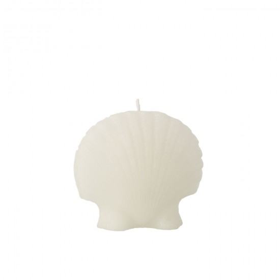 J-Line J Line bougies Jolipa Bougie Coquillage Cire Blanc Large 8 Heures.