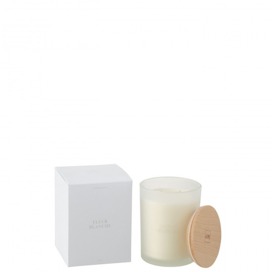 J-Line J Line bougies parfumées Jolipa Bougie Senteur Accords Essentiels Fleur Blanche 52H.