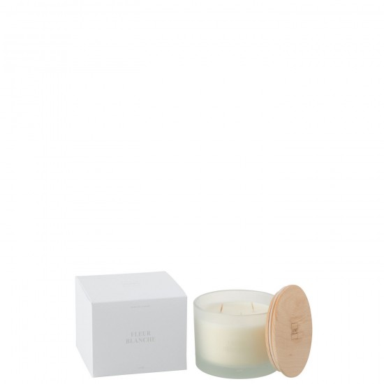 J-Line J Line bougies parfumées Jolipa Bougie Senteur Accords Essentiels Fleur Blanche 28H.