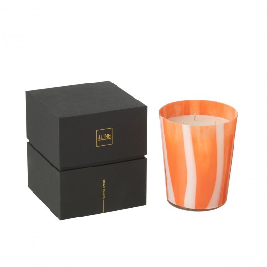 J-Line J Line bougies parfumées Jolipa Bougie Senteur Noa Lignes Orange Medium 68Heures.