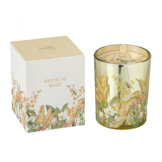 J-Line J Line bougies parfumées Jolipa Bougie Parfumee Walk In The Woods Cire Jaune Large 55 Heures.