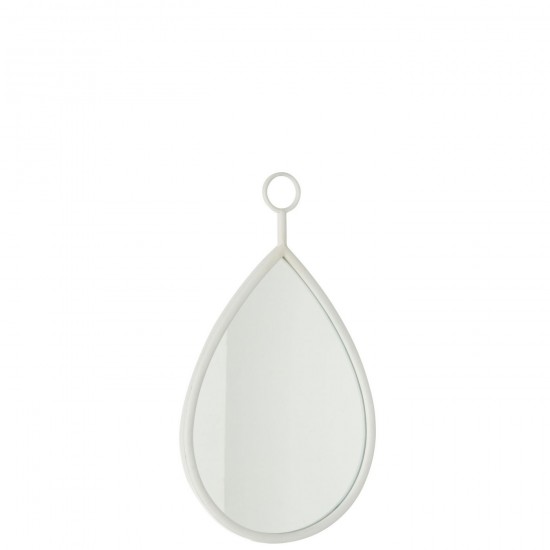 J-Line J Line Miroir mural Miroirs murals Jolipa Miroir Suspendu Drop Miroir Mdf Blanc Small.