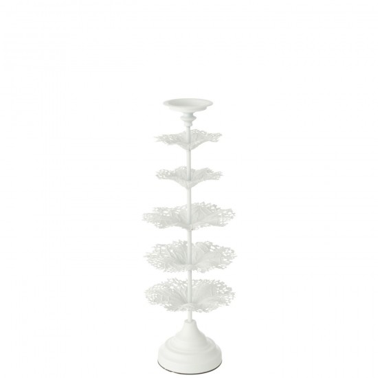 J-Line J Line Porte bougies Porte bougies Jolipa Photophore Arbre Metal Blanc Small.