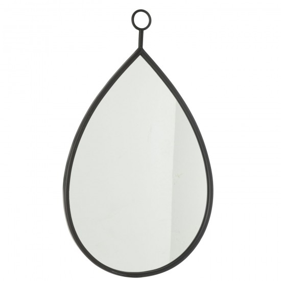 J-Line J Line Miroir mural Miroirs murals Jolipa Miroir Suspendu Drop Miroir Mdf Noir Large.