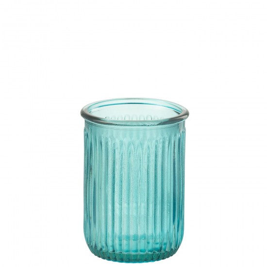 J-Line J Line Grands vases Grand vase Vases hauts Vase haut. Jolipa Vase Stripe Glass Aqua.