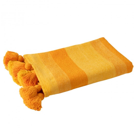 J-Line J Line Jolipa Plaid Lignes Floches Coton Orange.