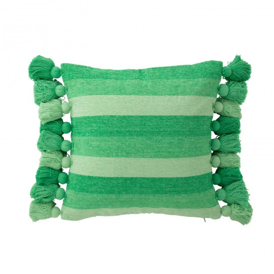 J-Line J Line coussins Jolipa Coussin Lignes Floches Coton Vert.