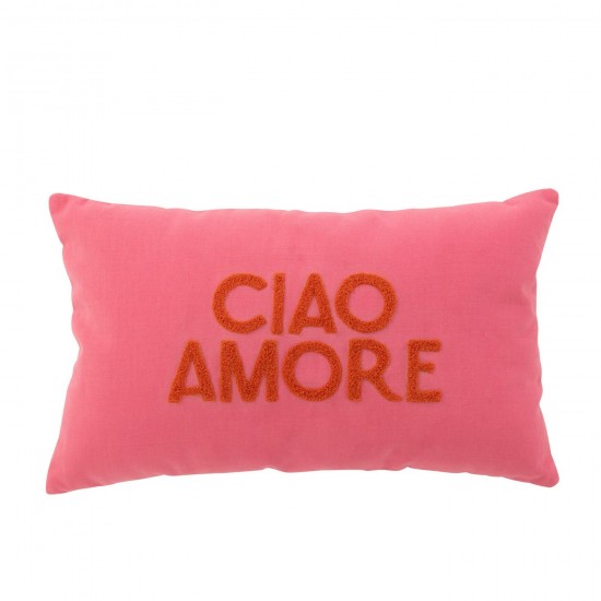 J-Line J Line coussins Jolipa Coussin Ciao Amore Coton Rose Orange.
