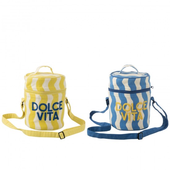 J-Line J Line Sacs Isotherme Jolipa Sac Isotherme Dolce Vita Coton Bleu Jaune Assortiment De 2.