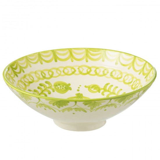 J-Line J Line série de vaisselle Jolipa Lebrillo Bowl Granada Ceramic White Green.