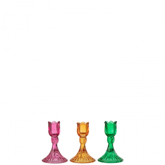 J-Line J Line chandeliers candélabres Jolipa Chandelier Tulipe Verre Mix Assortiment De 3.