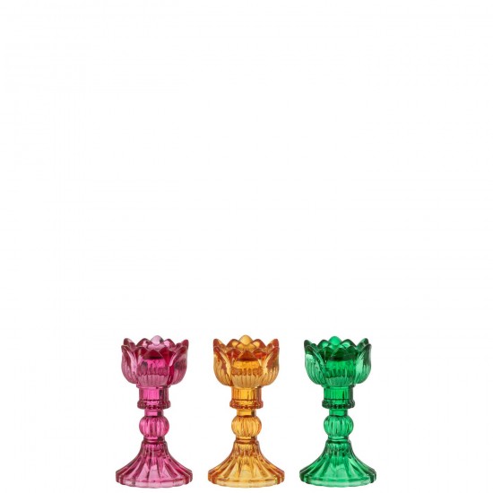 J-Line J Line chandeliers candélabres Jolipa Chandelier Rose Verre Mix Assortiment De 3.
