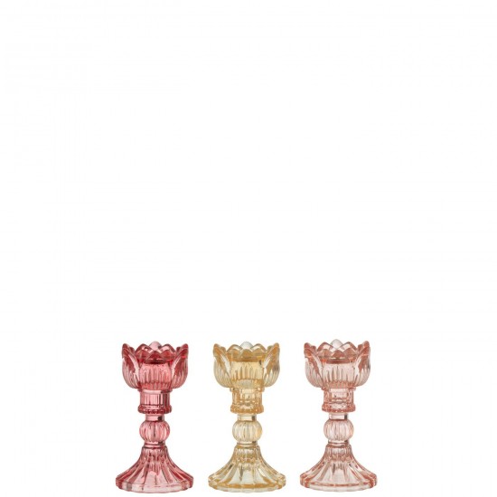 J-Line J Line chandeliers candélabres Jolipa Chandelier Rose Chaud Verre Mix Assortiment De 3.