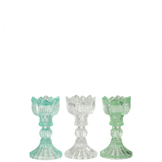 J-Line J Line chandeliers candélabres Jolipa Chandelier Rose Froid Verre Mix Assortiment De 3.