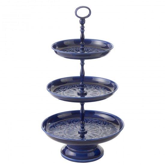 J-Line J Line plateaux plats Jolipa Plateau Cake Pag Metal Bleu.