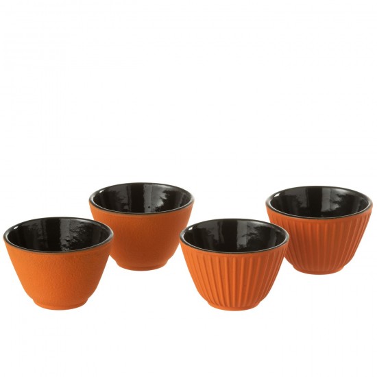 J-Line J Line tasses de cafe Jolipa Boite 2 Tasse A The Metal Orange Assortiment De 2.