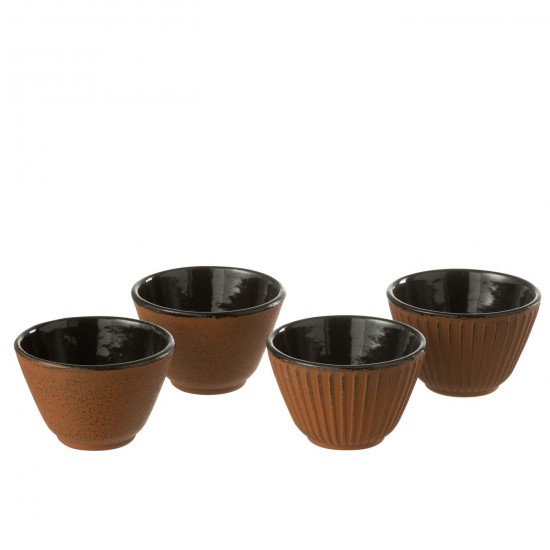 J-Line J Line tasses de cafe Jolipa Boite 2 Tasse A The Metal Marron Assortiment De 2.