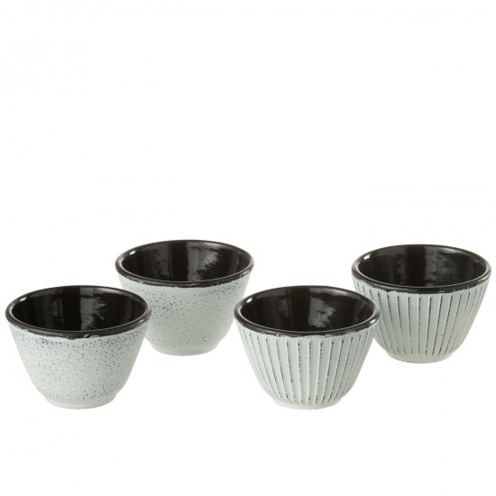 J-Line J Line tasses de cafe Jolipa Boite 2 Tasse A The Metal Blanc Assortiment De 2.