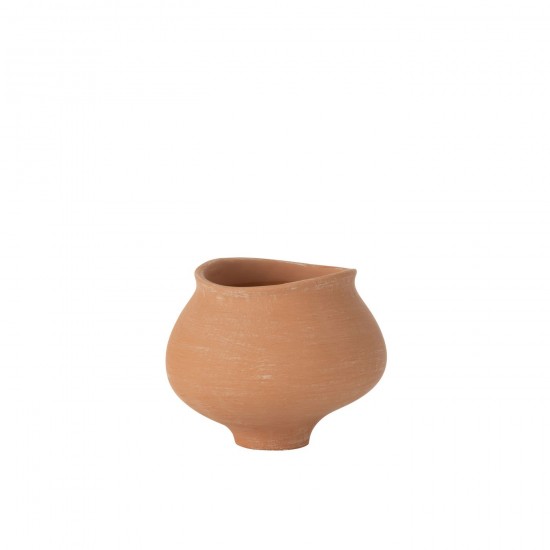 J-Line J Line cachepots de fleur Jolipa Cachepot Kaia Rond Ciment Terracotta Large.