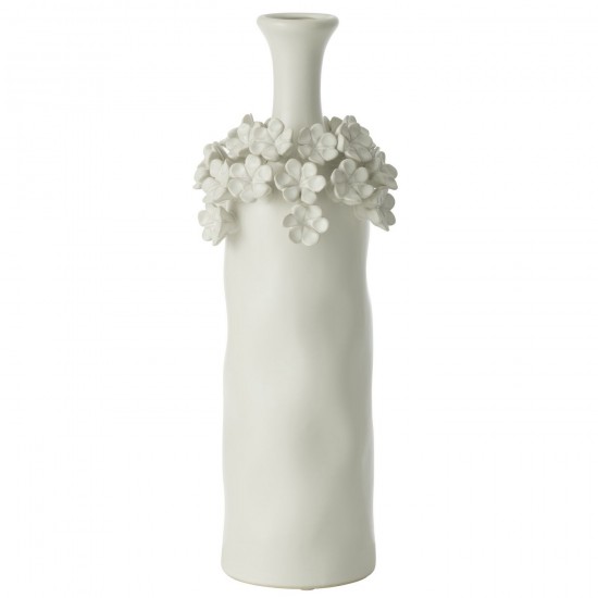 J-Line J Line vases Jolipa Vase Yucca Fleur Ceramique Blanc Large.