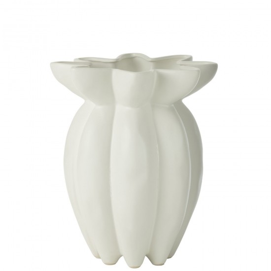 J-Line J Line vases Jolipa Vase Lotus Ceramique Blanc Large.