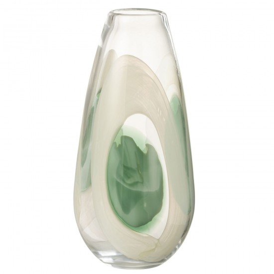 J-Line J Line Grands vases Grand vase Vases hauts Vase haut. Jolipa Vase Livy Verre Vert Blanc Transparent Large.