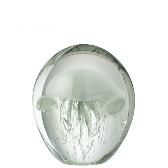 J-Line J Line presse papiers Jolipa Presse Papier Calypso Verre Transparent Vert Large.