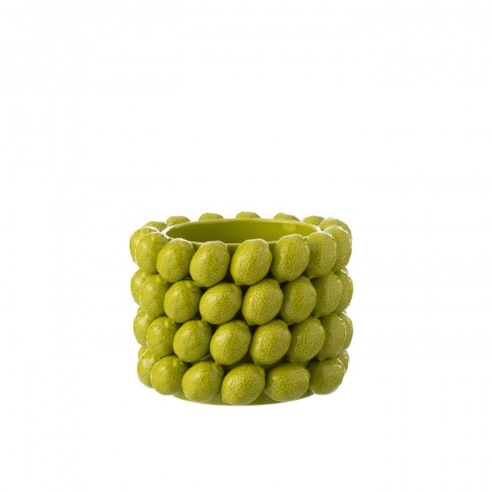 J-Line J Line cachepots de fleur Jolipa Cahcepot Citron Vert Ceramique Vert Large.