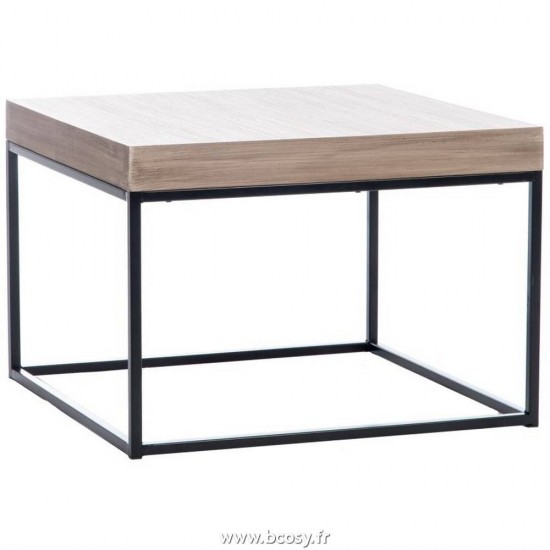 J Line Table Gigogne Carree Bois Metal Naturel Noir Medium Jline 53826 by Jolipa 53826