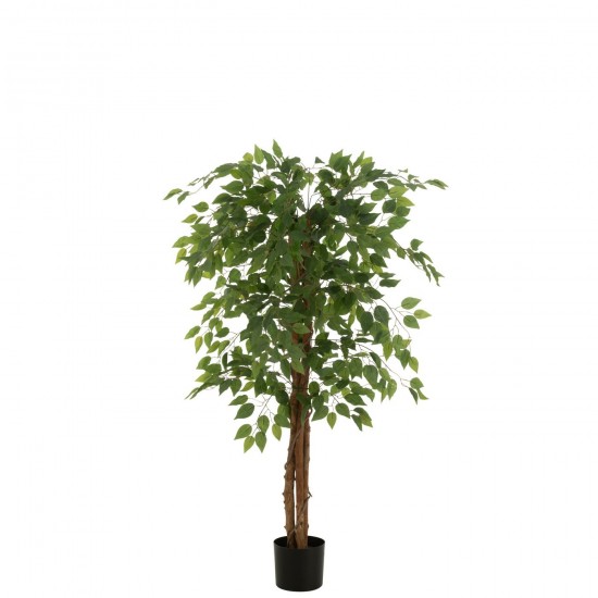J-Line J Line arbres decos Jolipa Ficus Pot Artificiel Vert Brillant.