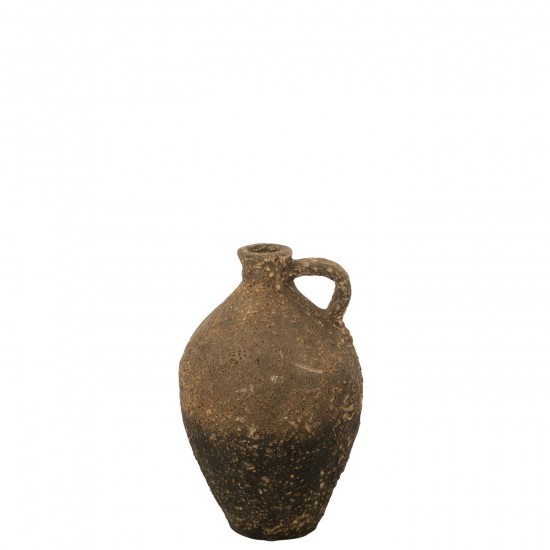 J-Line J Line Vases Jolipa Vase Carafe Antique Clay Cement Brown Black.