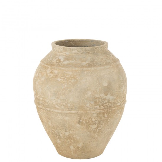 J-Line J Line cachepots de fleur Jolipa Flowerpot Antique Cement Beige Large.
