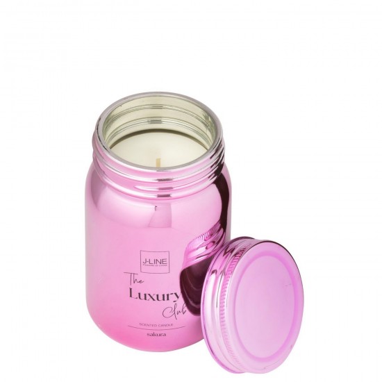 J-Line J Line bougies parfumées Jolipa Bougie Parfumée Bocal Verre Rose 69H.