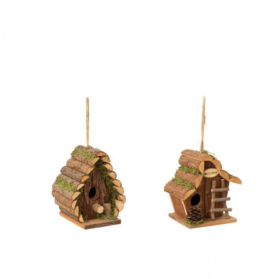 J-Line J Line nichoirs Jolipa Nichoir Echelle Bois De Sapin Naturel Small Assortiment De 2.
