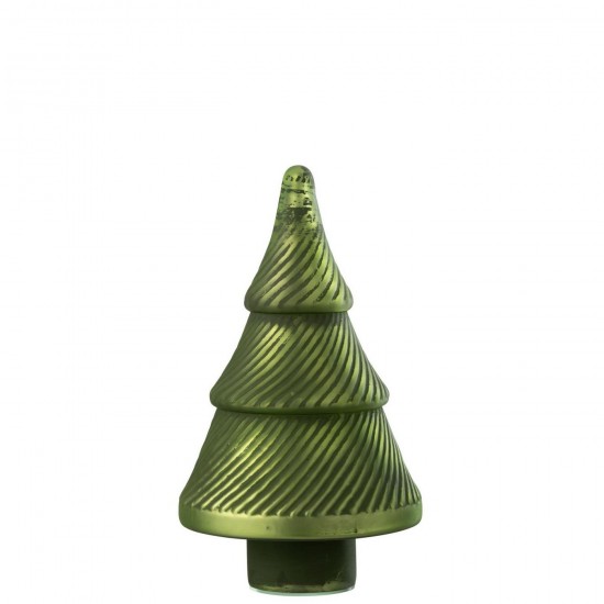J-Line J Line arbres sapins de noel sur pied Jolipa Sapin De Noël Oxydé Cotelé Verre Vert Small.