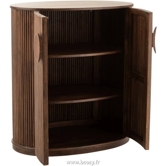 J-Line Armadio Reyi Legno Di Mango Marrone Scuro