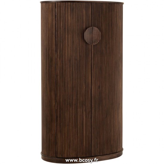 J Line Armoire Bar Reyi Bois De Manguier Brun Fonce 91 Jline 5530 by Jolipa 5530
