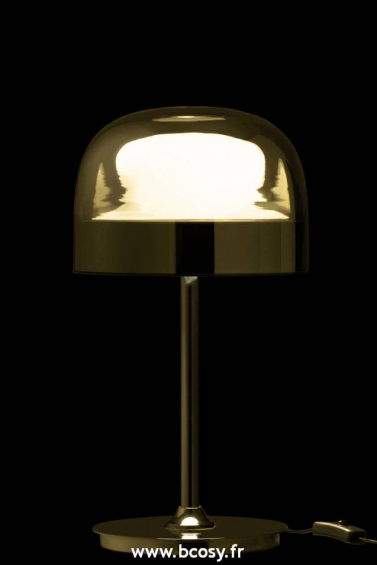 J-Line Éclairage Armatures Luminaires D'intérieur Pieds De Lampe Avec Abat Jour Lampes De Table Jolipa Jline Lampe De Table Topja Verre Metal Argent