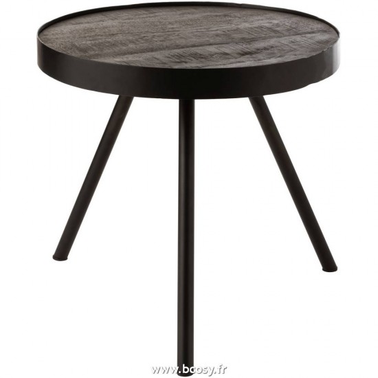 J Line Table Gigogne Fien Haut Bois De Manguier Fer Brun Fonce Noir 45 Jline 5631 by Jolipa 5631