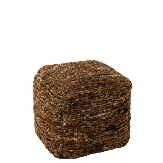 J-Line J Line poufs Jolipa Pouf Tissé Laine Marron.