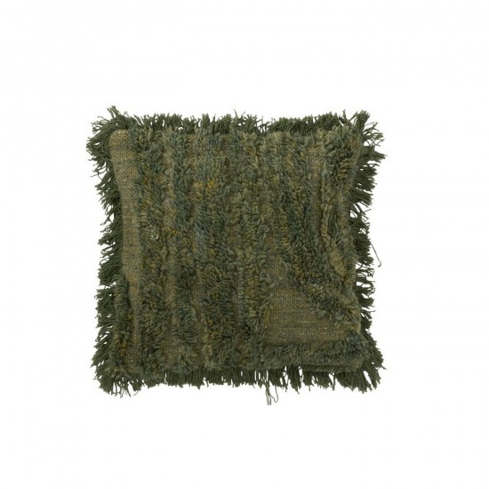 J-Line J Line coussins Jolipa Coussin Lignes Arrondies Laine Vert Kaki.