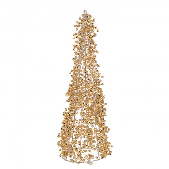 J-Line J Line cones de noel Jolipa Cône Perles Acrylique Doré Large.