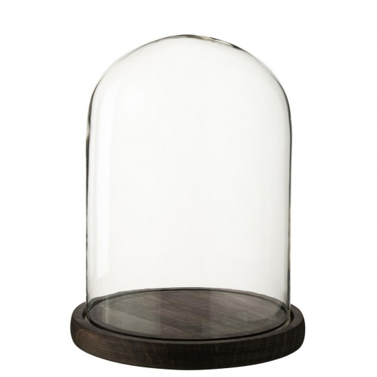 J-Line J Line cloches en verre Jolipa Cloche Décorative Verre Marron Foncé Large.