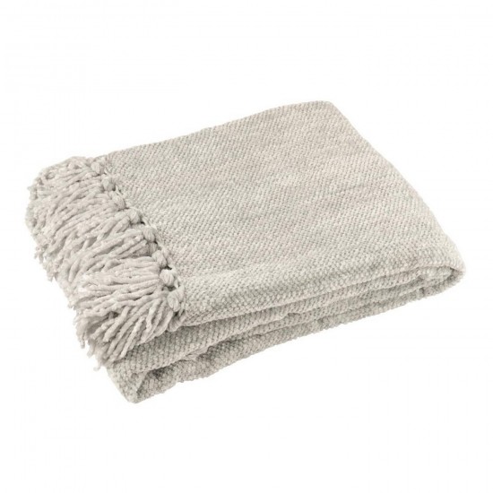 J-Line J Line Jolipa Couverture Chenille Polyester Gris.