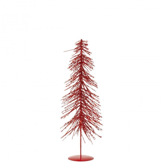 J-Line J Line arbres sapins de noel sur pied Jolipa Sapin De Noël Paillettes Plastique Rouge Noël Medium.