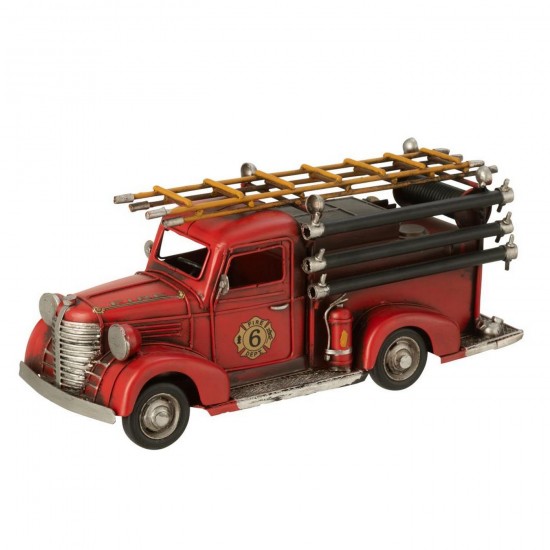 J-Line J Line objets Jolipa Camion Pompier Antique Métal Rouge.