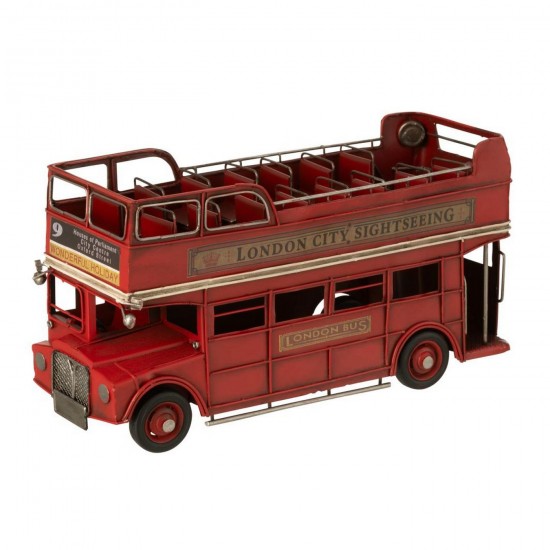J-Line J Line objets Jolipa Bus Antique Métal Rouge.