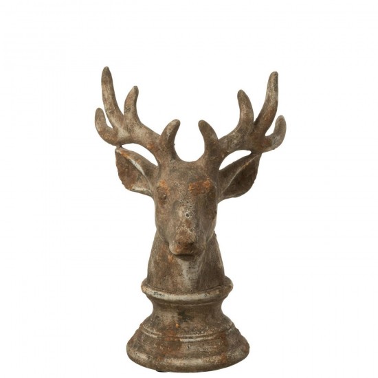J-Line J Line cerfs statuettes Jolipa Cerf Polyrésine Taupe Large.