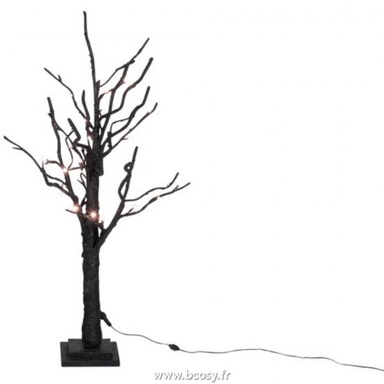 J Line Arbre Nu+30 Leds Blanc Chaud+Adaptateur Fil De 3M Paillettes Noir Small 90Cm Jline 58076 by Jolipa 58076